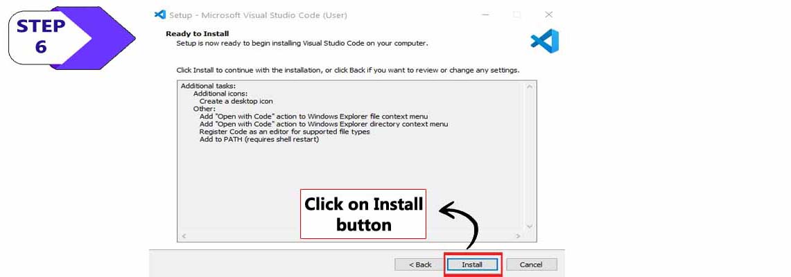 Visual Studio Code install step 6 myschoolhouse.in