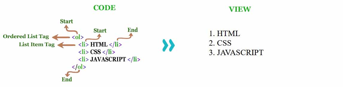 HTML Ordered Lists Image