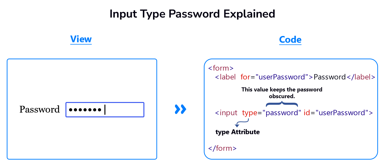 Input type password is explained in detail